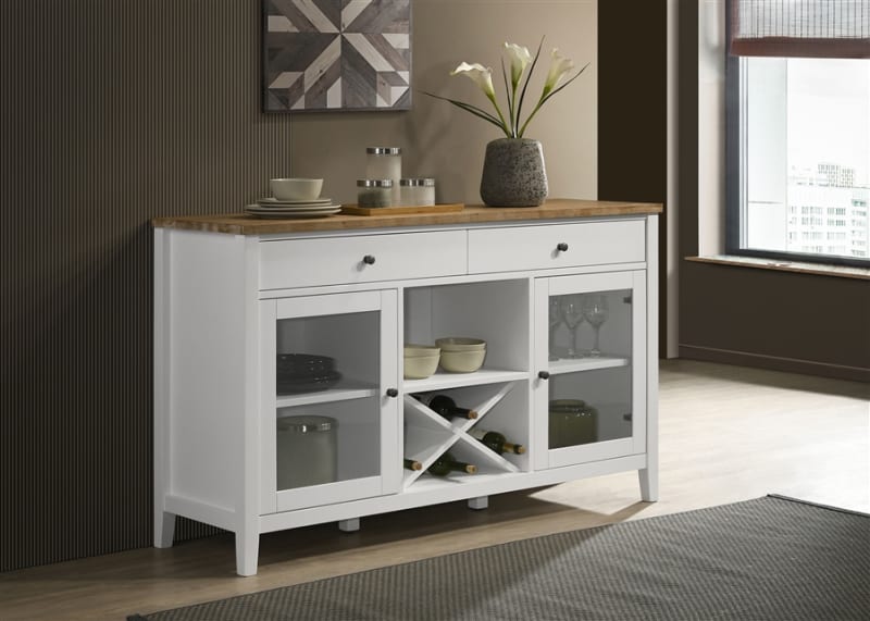 Hollis Two Door Farmhouse Sideboard in Brown and White Finish by Coaster - COA-122245