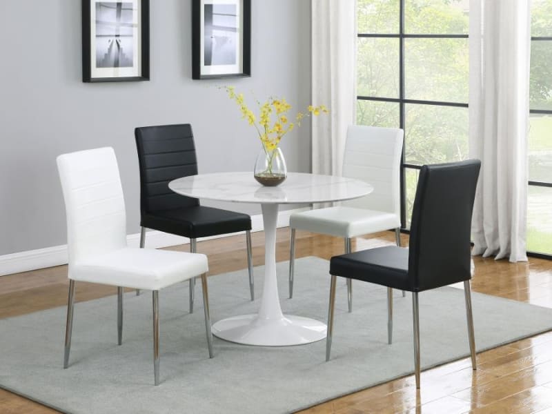 Arkell 5 Piece Dining Set in White Finish by Coaster - 193041