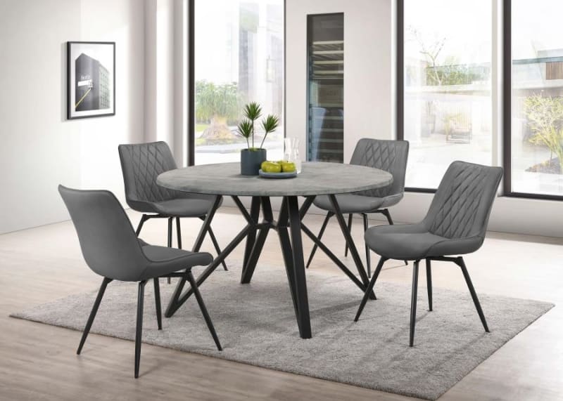 Neil 5 Piece Dining Set in Gunmetal Finish by Coaster - 193801