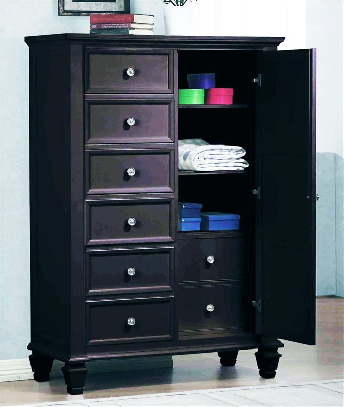 Sandy Beach Door Chest in Black Finish by Coaster - 201328