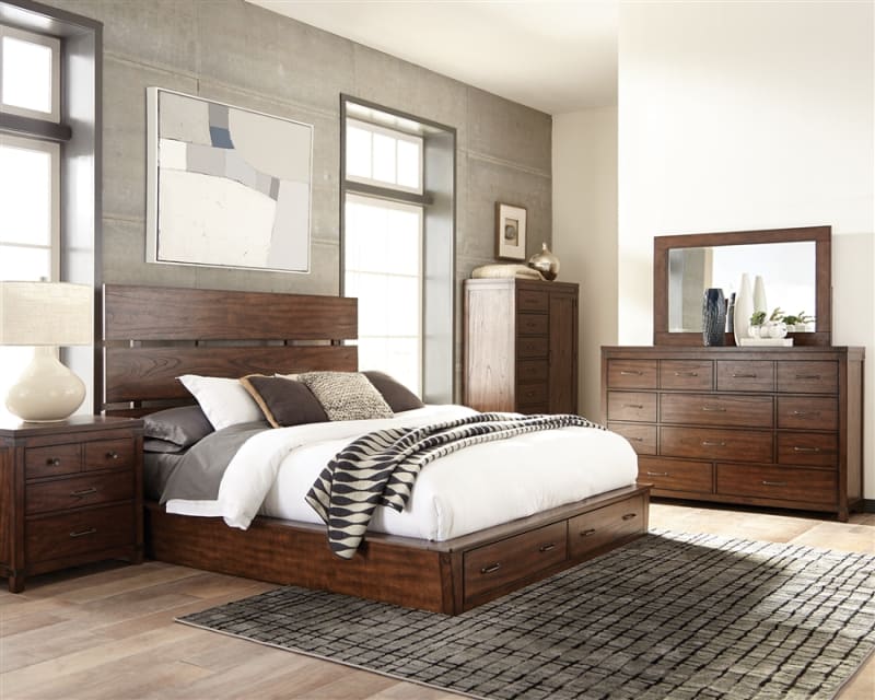 Artesia Storage Bed 6 Piece Bedroom Set in Dark Cocoa Finish by Scott Living - 204470-G