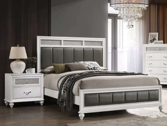 Barzini Bed in White Finish by Coaster - 205891Q