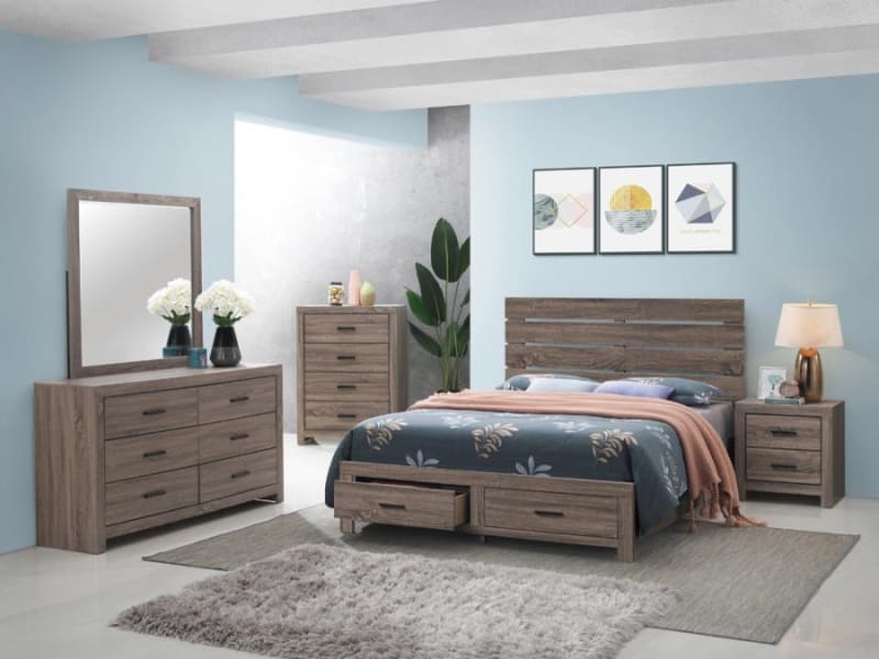 Brantford Storage Bed 6 Piece Bedroom Set in Barrel Oak Finish by Coaster - 207040