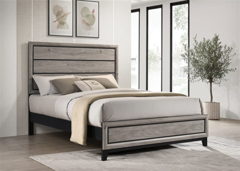 Valen Queen Panel Bed in Light Taupe Finish by Coaster - 215911Q