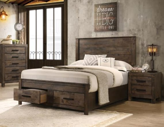 Woodmont Storage Bed in Rustic Golden Brown Finish by Coaster - 222631Q
