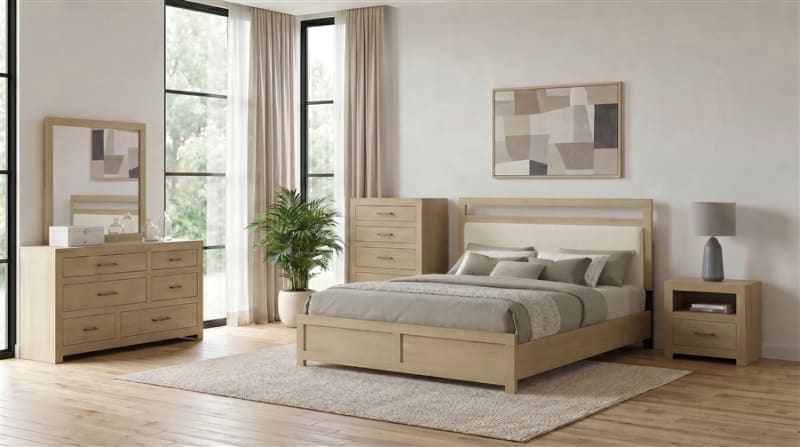 Hendricks 6 Piece Queen Bedroom Set in Light Oak Finish by Coaster - 222651Q-S4