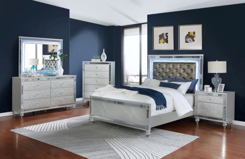 Gunnison 6 Piece Bedroom Set in Silver Metal Finish by Coaster - 223211