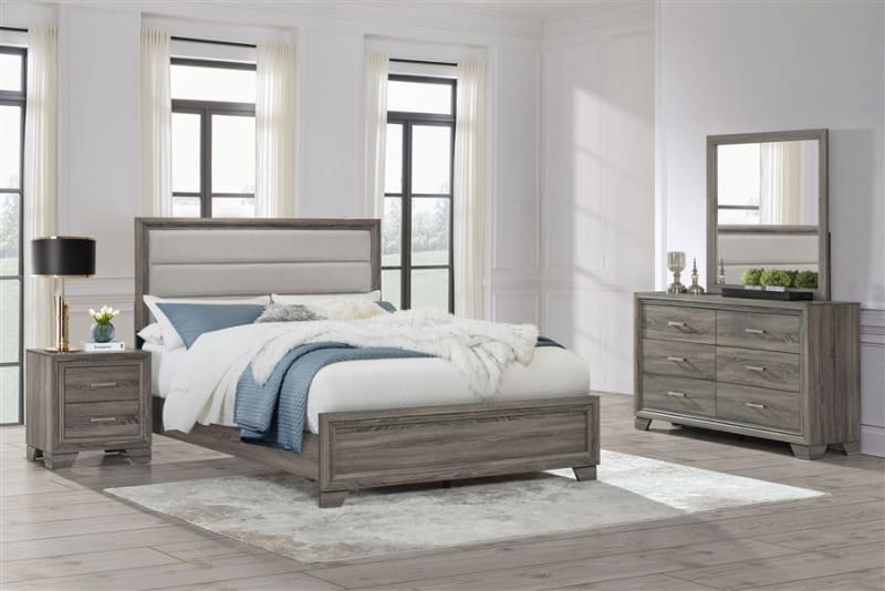 Wright 6 Piece Queen Bedroom Set in Brown Oak Finish by Coaster - COA-223341