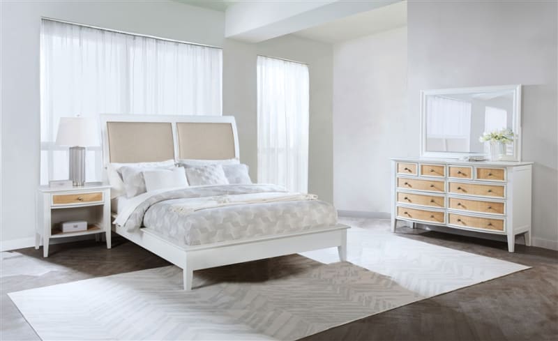 Bexhill 6 Piece Contemporary Queen Bedroom Set in White Finish by Coaster - COA-223471