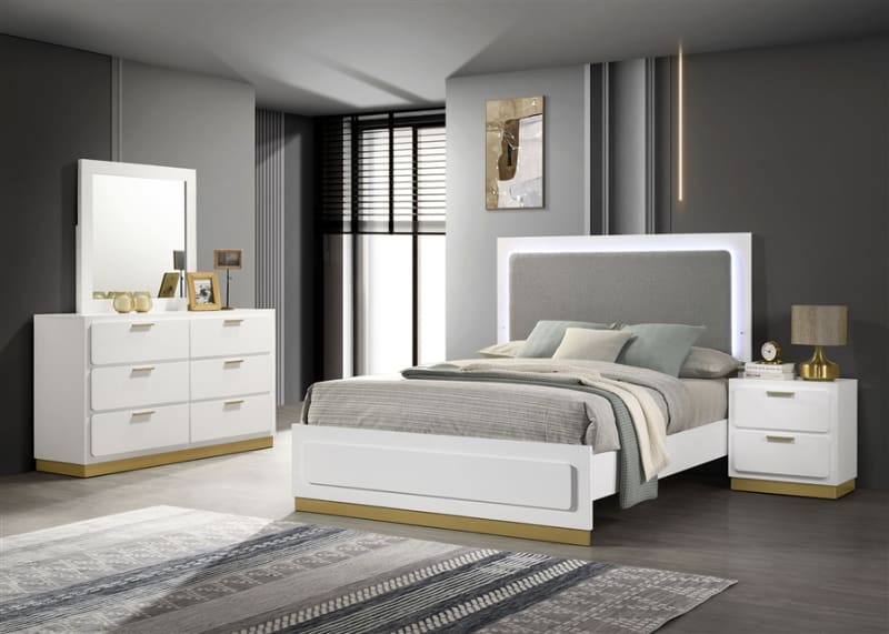 Caraway 6 Piece Queen Bedroom Set in White Finish by Coaster - COA-224771