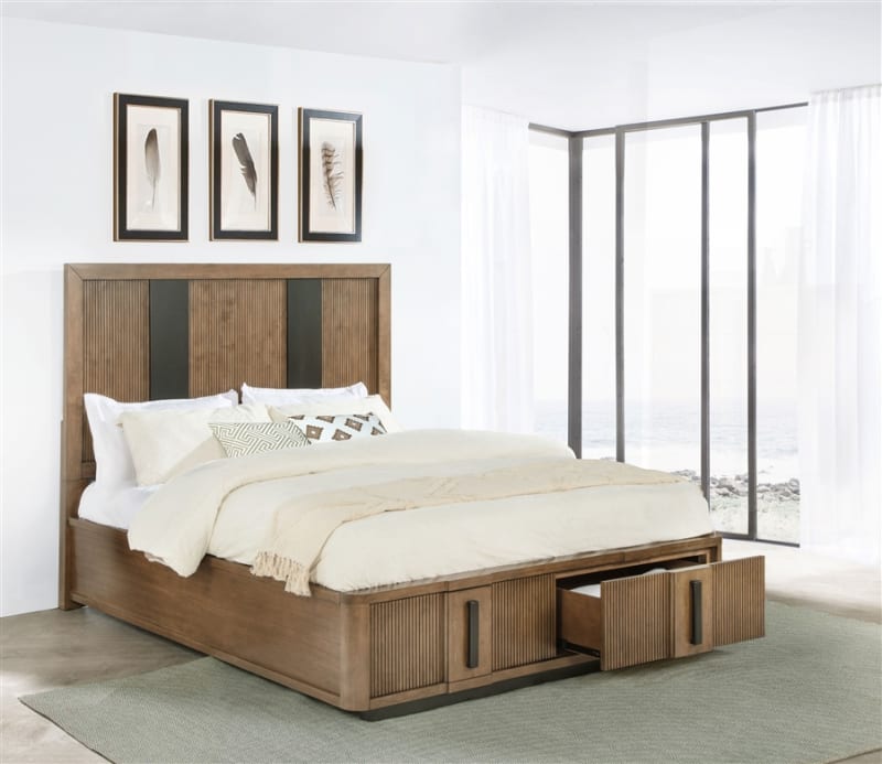 Terrace 2-Drawer Queen Storage Bed in Ash Brown Finish by Coaster - COA-224900Q
