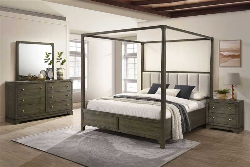 Gran Park 6 Piece Canopy Queen Bedroom Set in Dark Cocoa Finish by Coaster - COA-224931