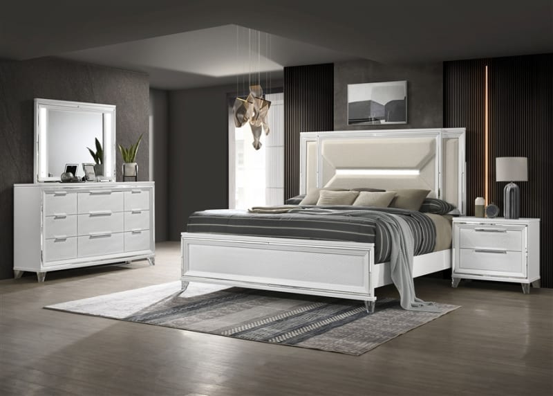 Marmore 6 Piece Queen Bedroom Set in White Finish by Coaster - COA-224961