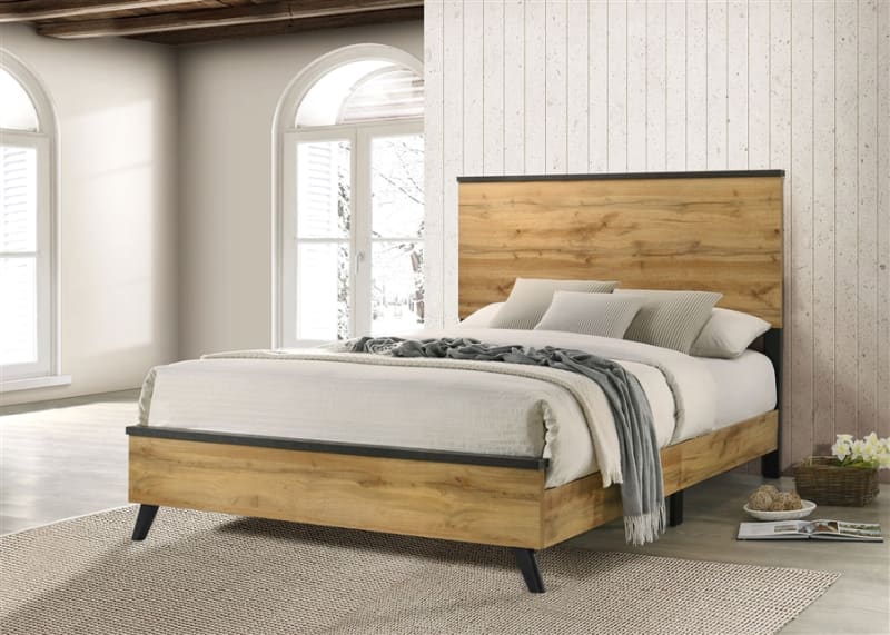 Kaywood Queen Panel Bed in Natural Pine Finish by Coaster - COA-225001Q