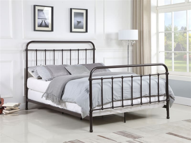 Livingston Queen Open Frame Bed in Dark Bronze Finish by Coaster - 300399Q