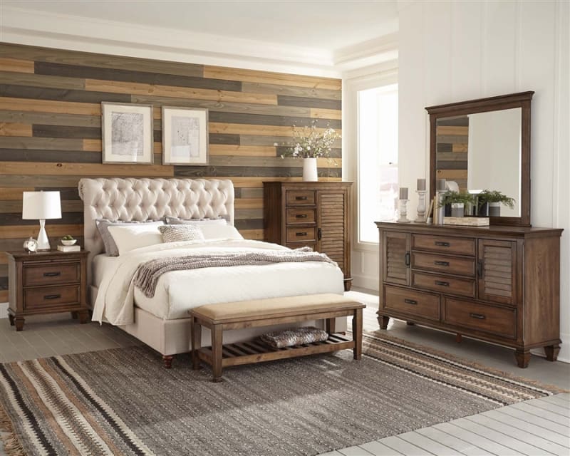 Devon 6 Piece Bedroom Set in Burnished Oak Finish by Coaster - 300525
