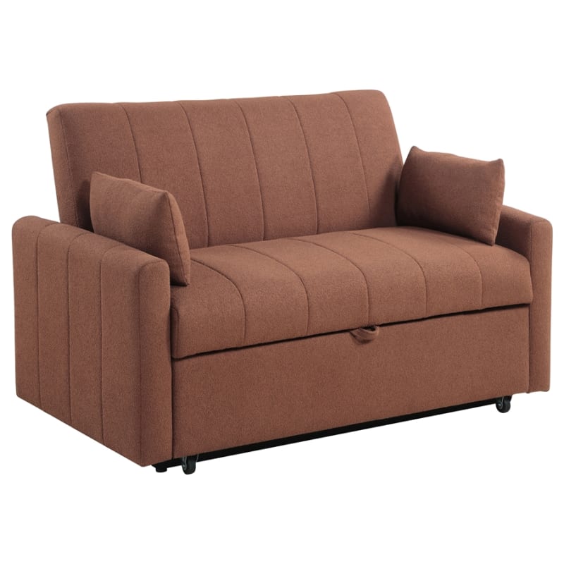 Portland Boucle Upholstered Sleeper Sofa Bed in Copper and Black by Coaster - COA-350145