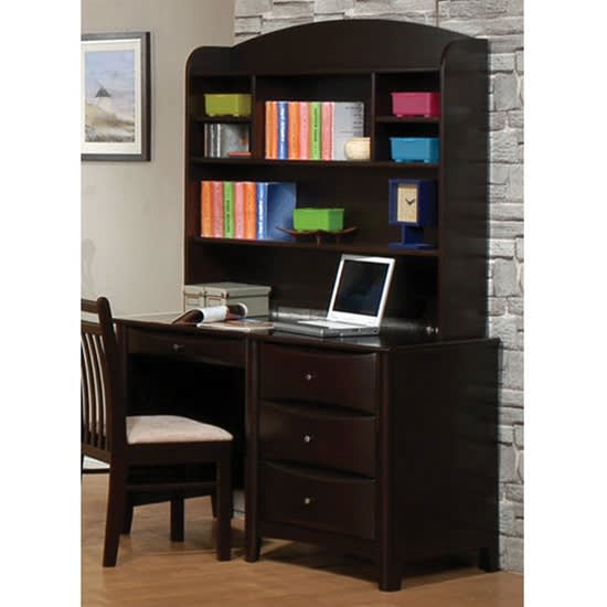 Phoenix Collection Bedroom Furniture Computer/Student Desk with Hutch in Rich Deep Cappuccino Finish by Coaster - 400187 Phoenix Collection Bedroom Furniture Computer/Student Desk with Hutch in Rich Deep Cappuccino Finish by Coaster - 400187