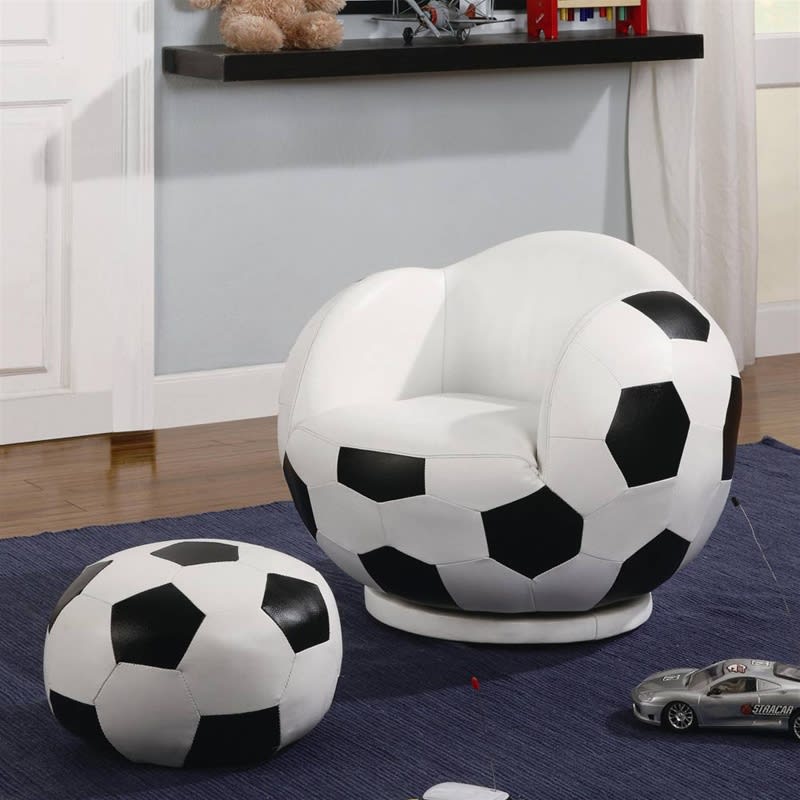 Small Soccer Chair and Ottoman by Coaster 460178