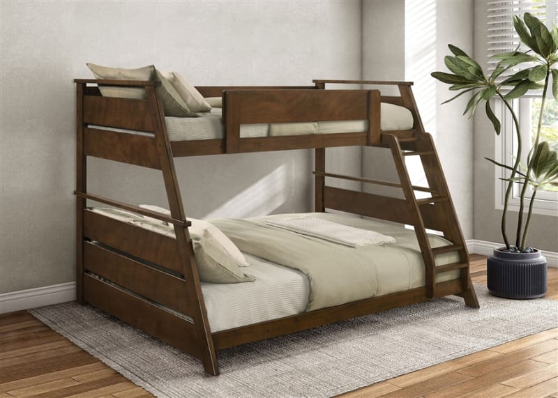 Holden Twin Over Full Bunk Bed in Walnut Finish by Coaster - 460593