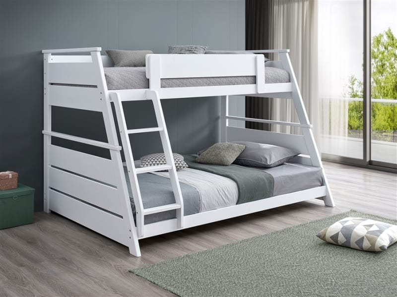 Holden Twin Over Full Bunk Bed in White Finish by Coaster - 460593WHT