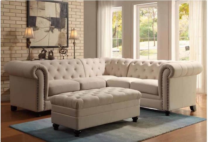 W400♡カントリー♡クッション♡2点♡ Roy Sectional in Oatmeal Fabric by Coaster - 500222