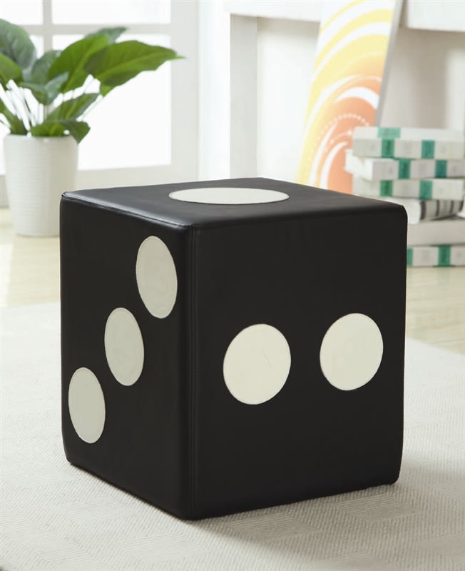 Dice Ottoman Black Vinyl in by Coaster - 500916