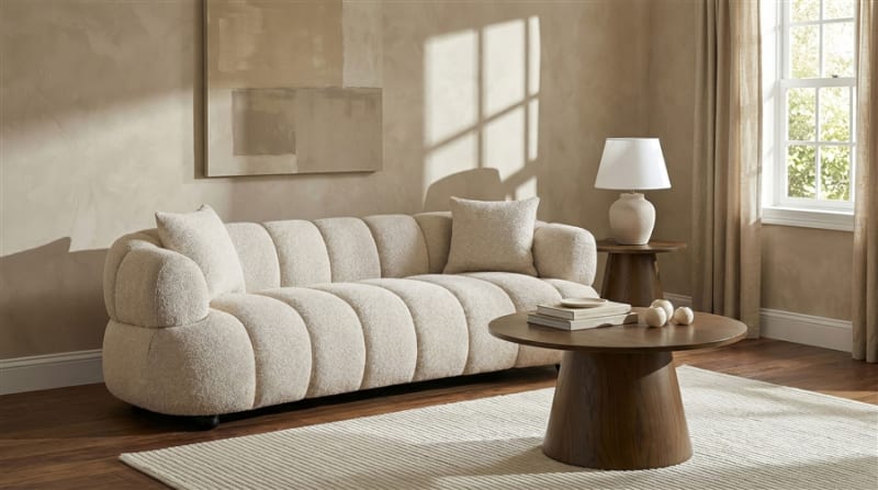 Whitney Upholstered Sofa in Channel Tufted Woven Fabric by Coaster - 503721