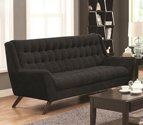 Natalia Sofa in Black Chenille Fabric by Coaster - 503774