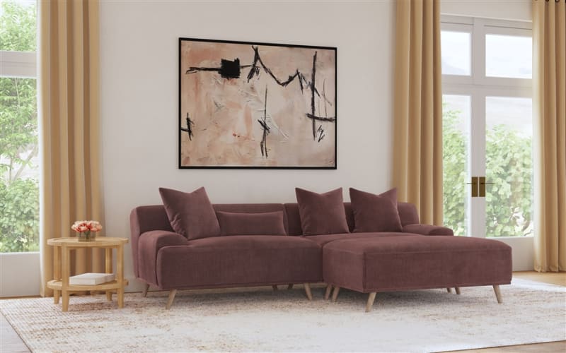 Elizabeth Corduroy Upholstered Extra Long Sofa in Wine Red by Coaster - COA-503957