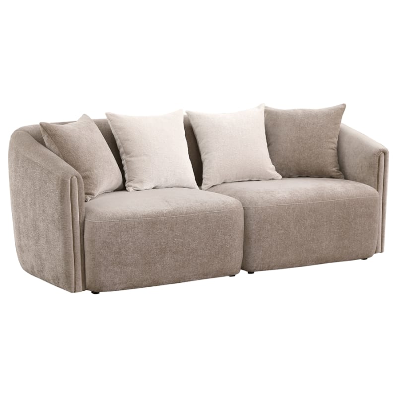 Townsend Upholstered Rolled Arm Sofa in Latte Chenille Finish by Coaster - COA-504754