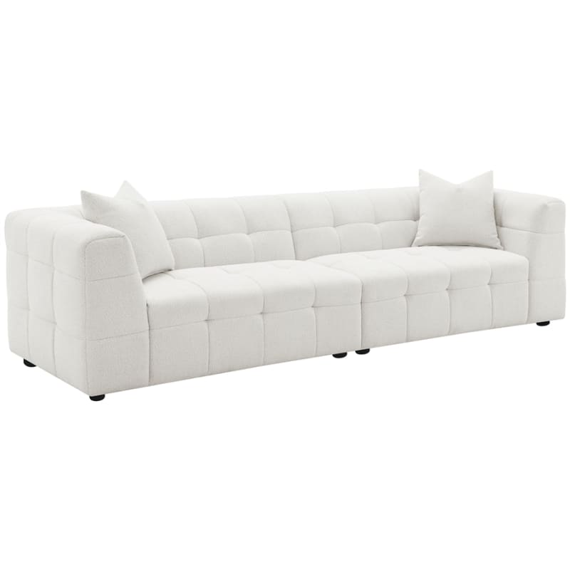 Everly Boucle Upholstered Extra Long Sofa XL in Off White by Coaster - COA-504850