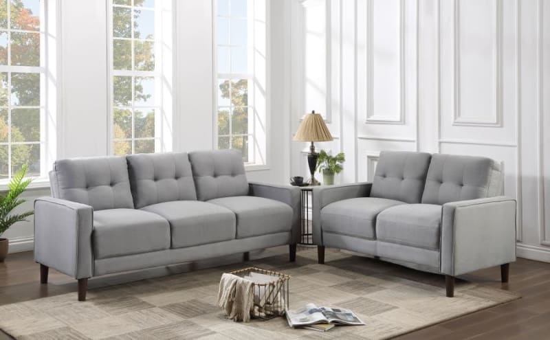 Bowen 2 Piece Sofa Set in Grey Fabric by Coaster - 506781-S