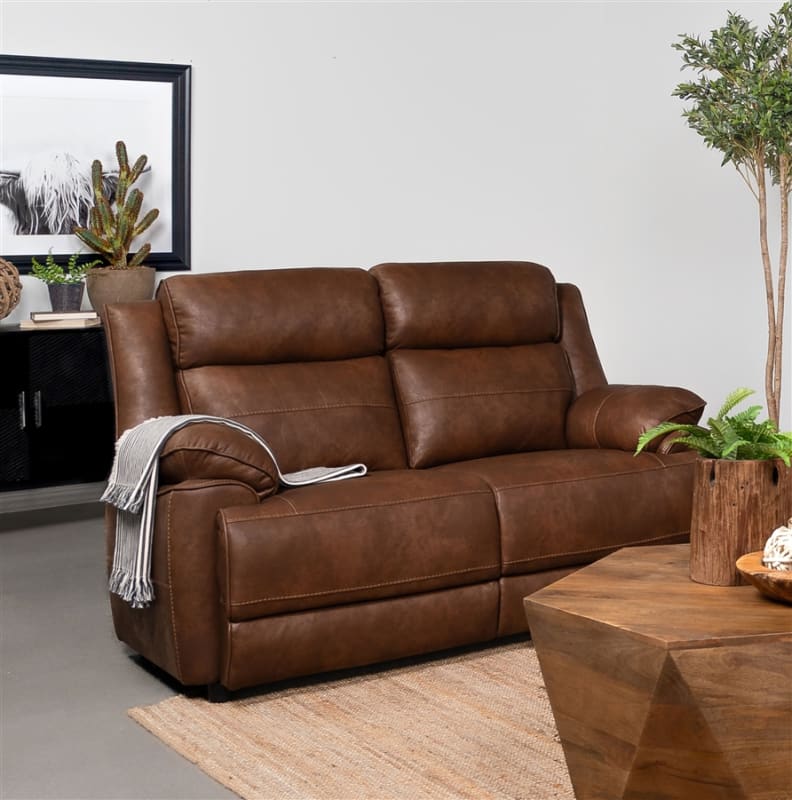Ellington Upholstered Padded Arm Loveseat in Dark Brown by Coaster - COA-508282
