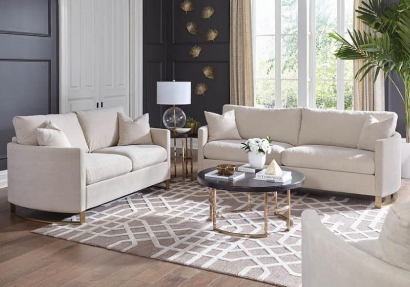 Corliss 2 Piece Sofa Set in Beige Chenille Upholstery by Coaster - 508821-S