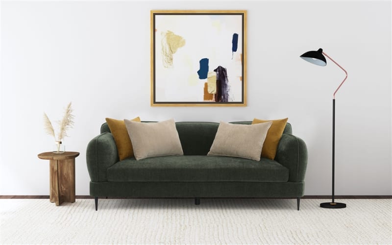 Jade Chenille Upholstered Modern Track Arm Sofa in Green by Coaster - COA-509131