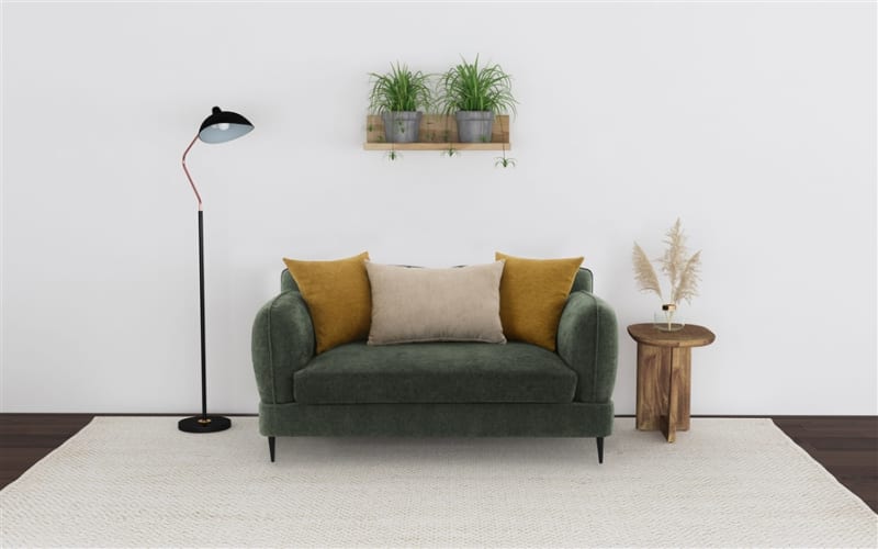 Jade Chenille Upholstered Modern Track Arm Loveseat in Green by Coaster - COA-509132