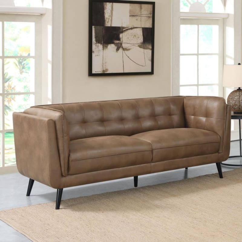 Thatcher Sofa in Brown Microfiber by Coaster - 509421