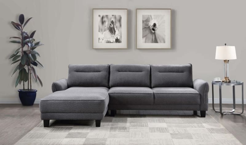 Caspian 2 Piece Sectional Sofa in Grey Fabric by Coaster - 509540