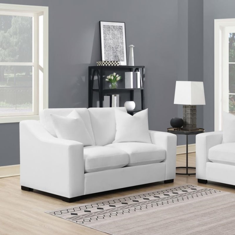 Ashlyn Loveseat in White Fabric by Coaster - 509892