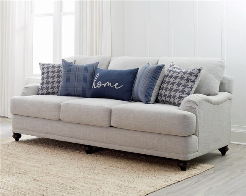 Glenn Sofa in Light Grey and Blue Linen-Like Fabric by Coaster - 511091