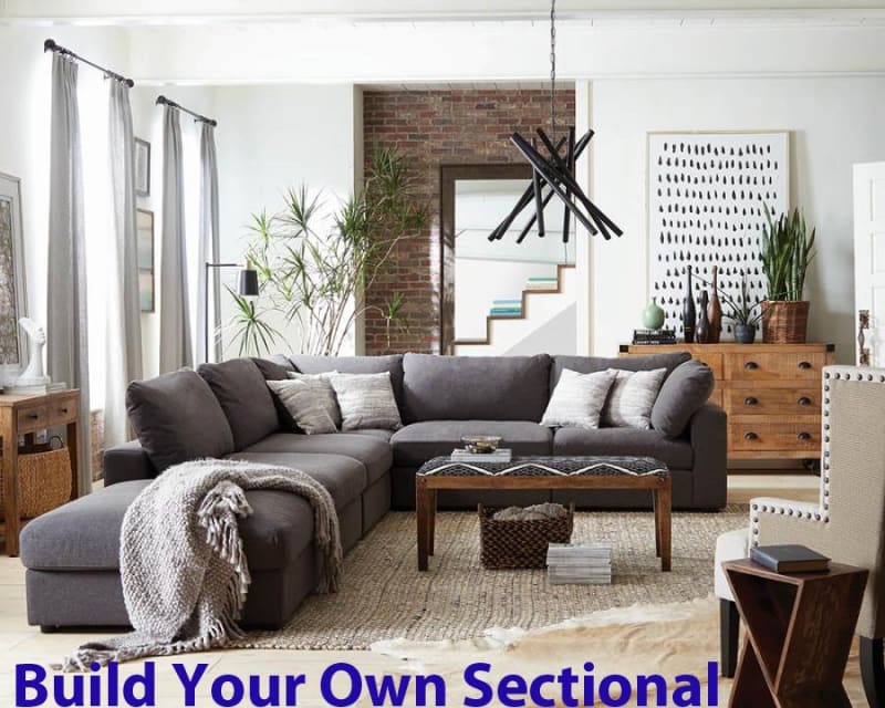 Serene Charcoal Linen Blend Fabric BUILD YOUR OWN Sectional by Coaster - 551324-B