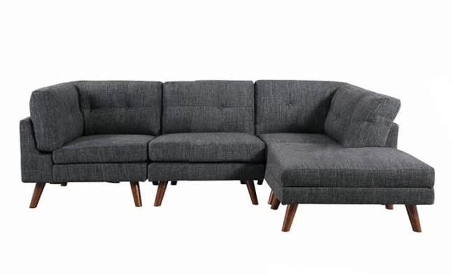 Churchill 4 Piece Modular Sectional in Dark Grey Fabric by Coaster - 551401-4