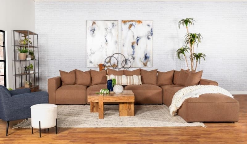 Jennifer Terracotta Fabric 6 Piece Sectional by Coaster - 551591-SET
