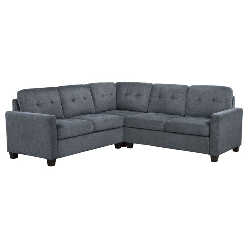 Georgina 3 Piece Upholstered Sectional Sofa in Steel Grey Fabric and Black by Coaster - COA-551701-3