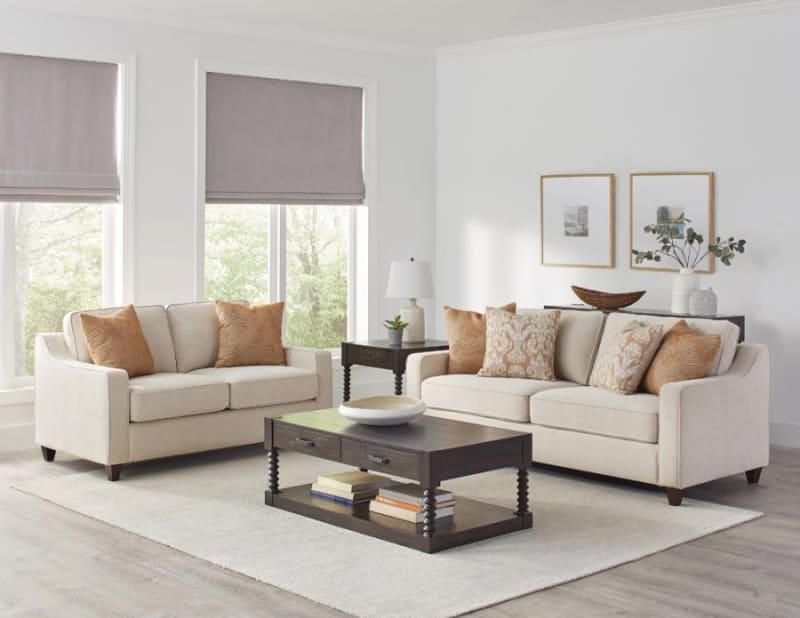 Christine 2 Piece Sofa Set in Beige Chenille Fabric by Coaster - 552061-S