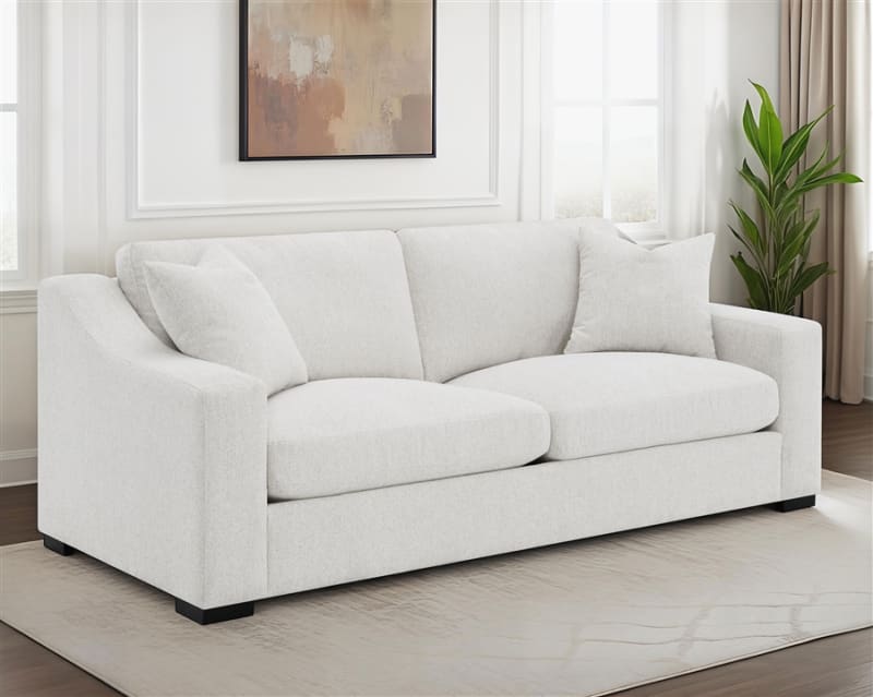 Ashlyn Fabric Upholstered Track Arm Sofa in Sand Finish by Coaster - 552091