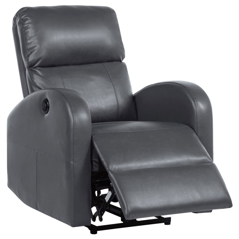 Grant Upholstered Power Recliner Chair in Grey by Coaster - COA-601499P