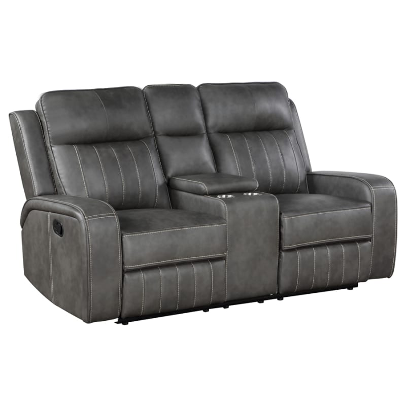 Raelynn Upholstered Motion Reclining Loveseat in Grey Finish by Coaster - 603192