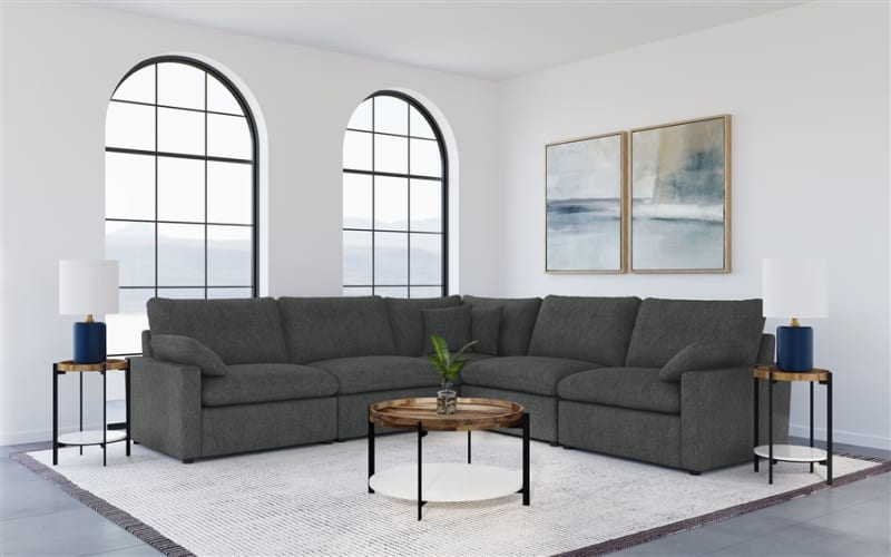 Collins 5 Piece Modular Power Reclining Sectional Sofa in Dark Grey by Coaster - COA-609530P